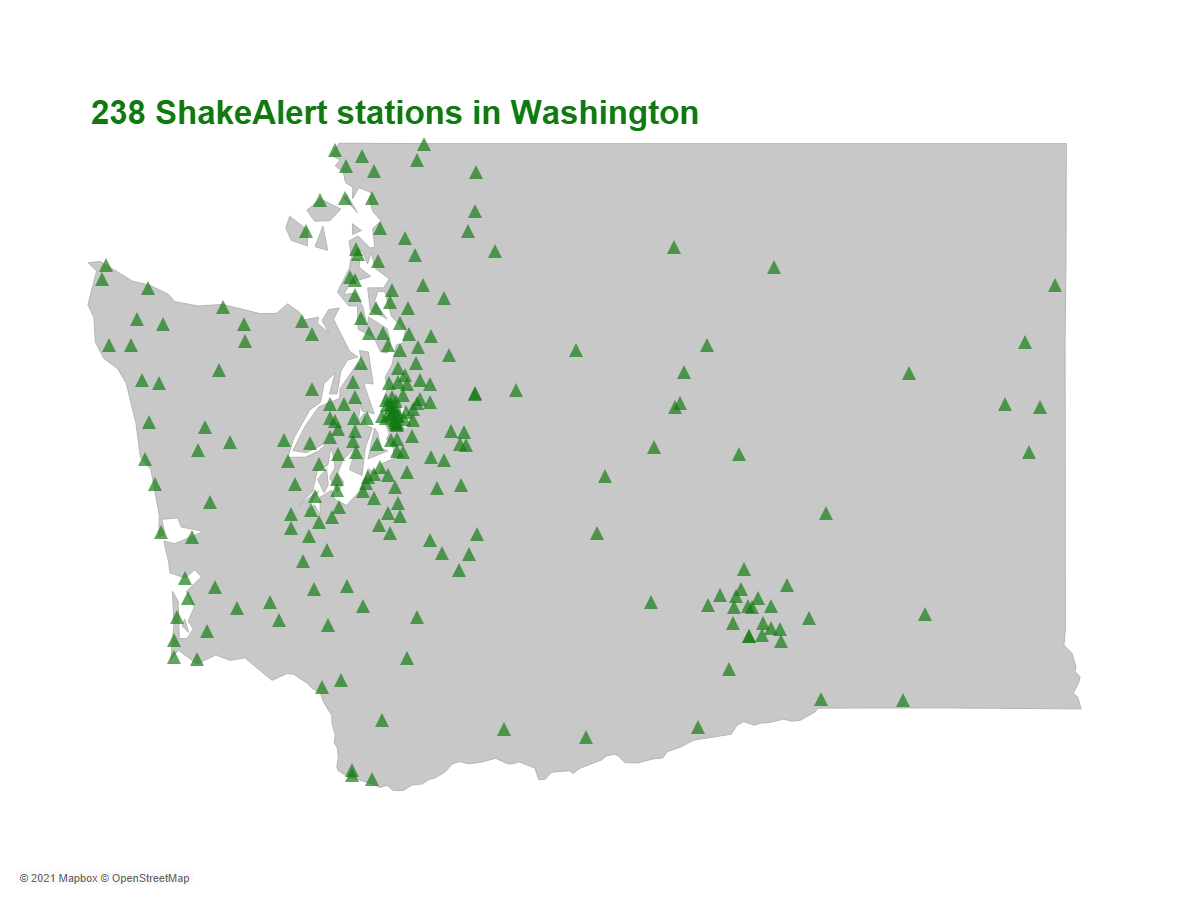 Over 230 stations contribute to the ShakeAlert network in Washington, with more coming online every week. Image credit: Rebecca Gourley, UW News.